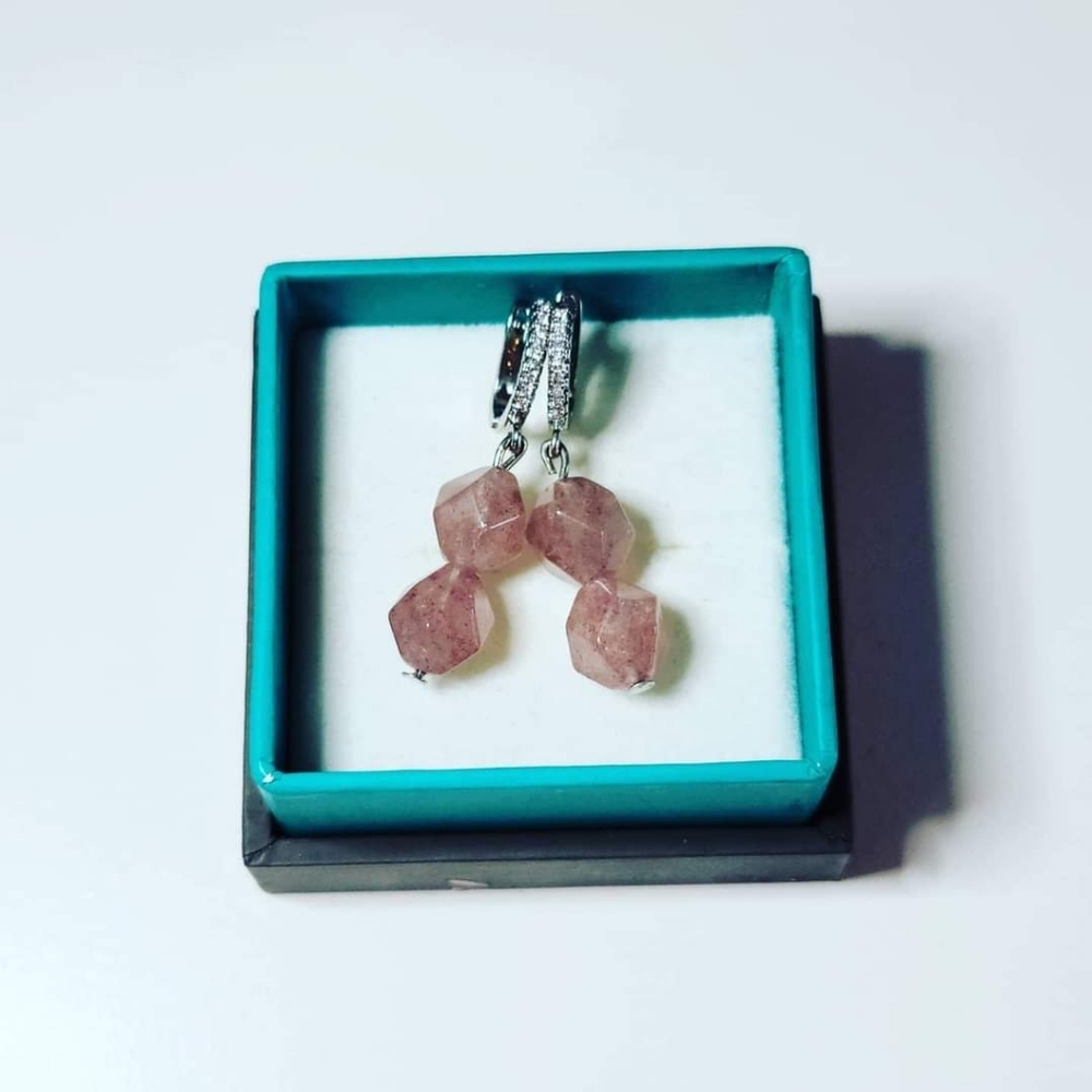 Strawberry Quartz Earrings